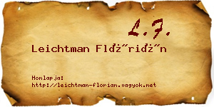 Leichtman Flórián névjegykártya